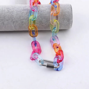 FishSheep Acrylic Chain Buckle Necklace Punk Transparent Choker Collar