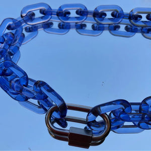 FishSheep Acrylic Chain Buckle Necklace Punk Transparent Choker Collar