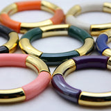Acrylic Beaded Charm Bracelet Stretch Cuff Bangle Jewelry