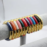 Acrylic Beaded Charm Bracelet Stretch Cuff Bangle Jewelry