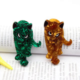 FishSheep Acrylic Leopard Brooch for Women Resin Lion Tiger Pin Female Broches