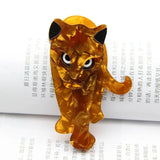 FishSheep Acrylic Leopard Brooch for Women Resin Lion Tiger Pin Female Broches