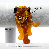 FishSheep Acrylic Leopard Brooch for Women Resin Lion Tiger Pin Female Broches