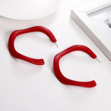 Geometric Big Acrylic Circle Hoop Earrings Resin C Shape Earring