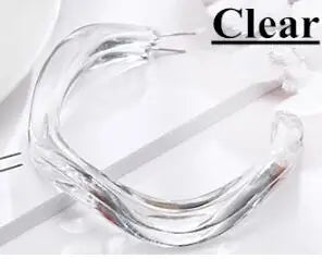 Geometric Big Acrylic Circle Hoop Earrings Resin C Shape Earring