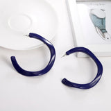 Geometric Big Acrylic Circle Hoop Earrings Resin C Shape Earring