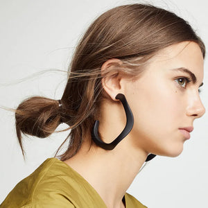 Geometric Big Acrylic Circle Hoop Earrings Resin C Shape Earring