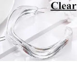 Geometric Big Acrylic Circle Hoop Earrings Resin C Shape Earring