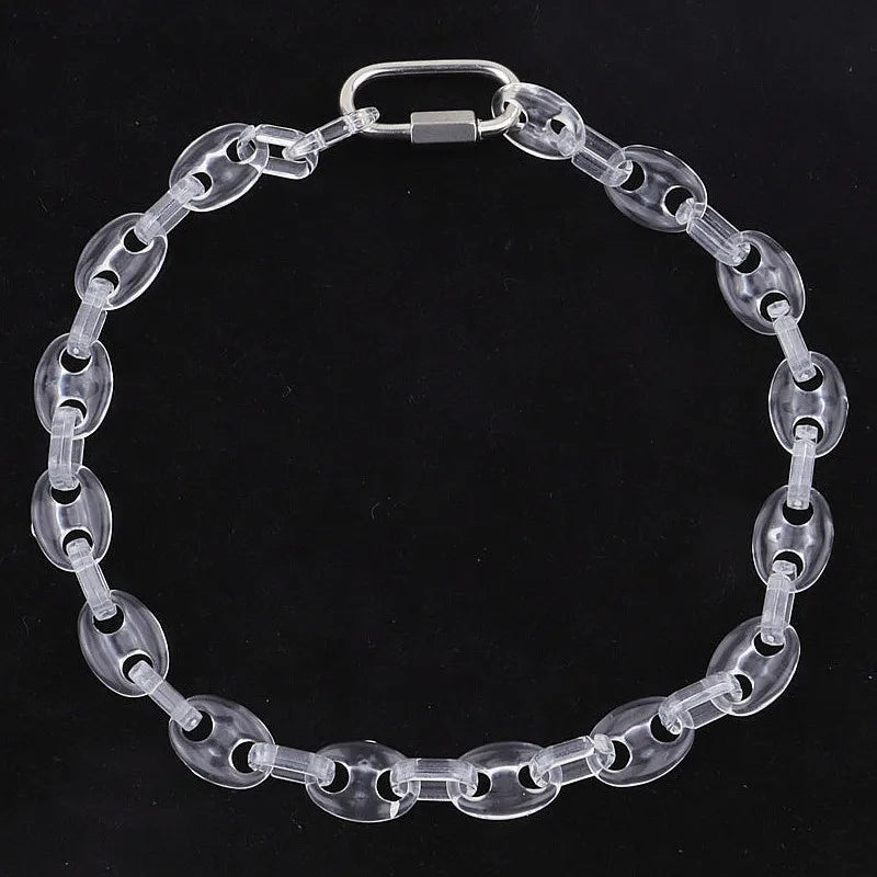 Colorful Acrylic Coffee Bean Chain Necklace For Men and Women