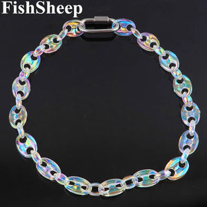Colorful Acrylic Coffee Bean Chain Necklace For Men and Women