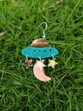 Colorful Acrylic Geometric Drop Earrings Transparent Laser Dangle Jewelry