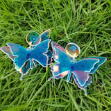 Colorful Acrylic Geometric Drop Earrings Transparent Laser Dangle Jewelry