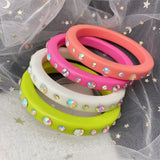 Resin Bangle for Women Acrylic Love Charm Cuff Jewelry