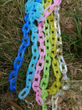 FishSheep Neon Acrylic Chain Necklace Harajuku Punk Choker Jewelry