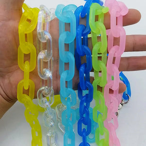 FishSheep Neon Acrylic Chain Necklace Harajuku Punk Choker Jewelry