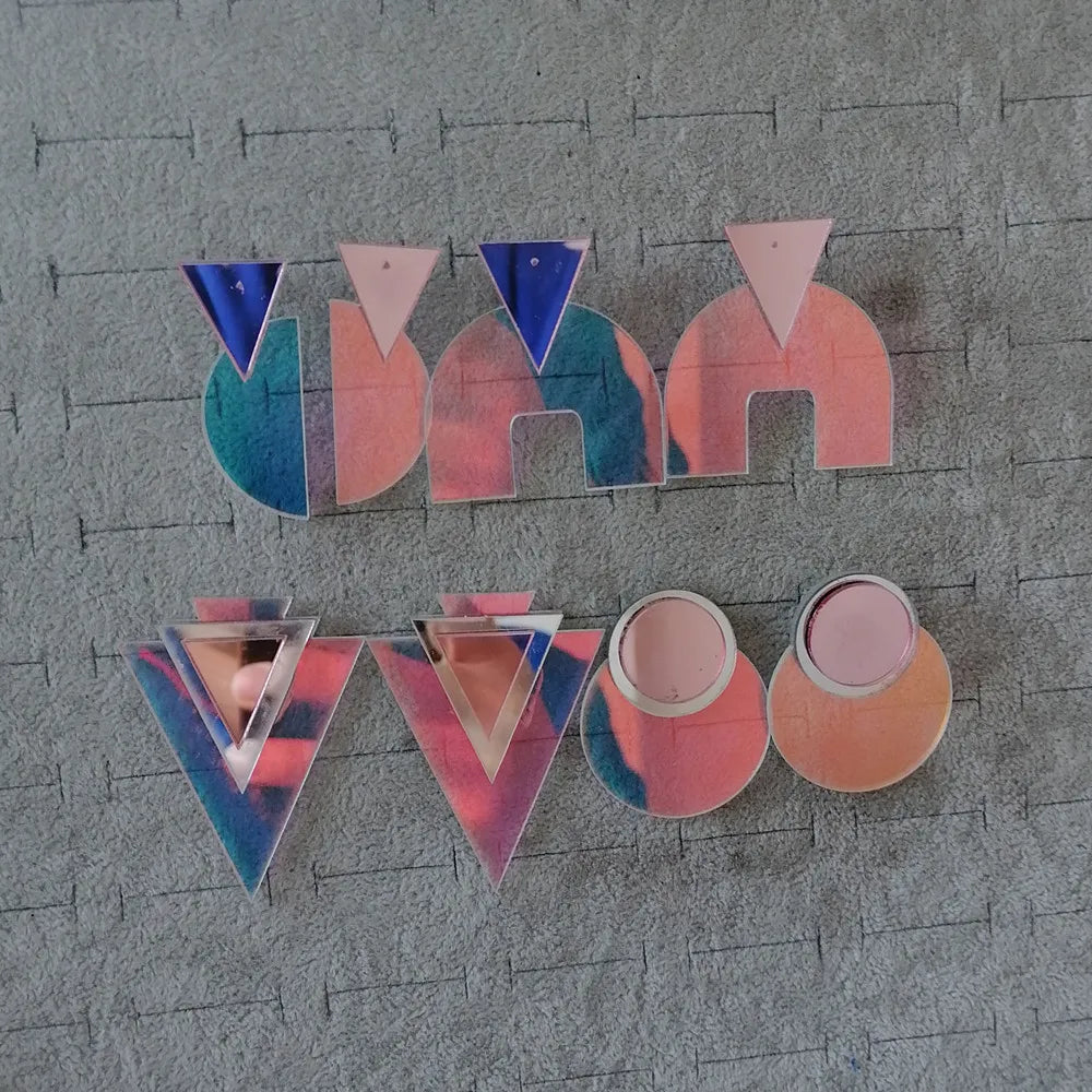 Colorful Acrylic Drop Earrings Lovely Laser Jewelry Gift