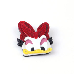 Acrylic Duck Bowknot Brooches Pins Cartoon Animal Large Brooch