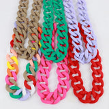 FishSheep Colorful Acrylic Chain Necklace Chunky Choker Pendant Jewelry
