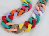 FishSheep Colorful Acrylic Chain Necklace Chunky Choker Pendant Jewelry
