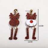 Merry Christmas Resin Reindeer Dangle Earrings for Women Girls