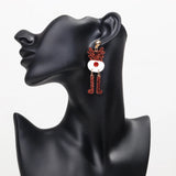 Merry Christmas Resin Reindeer Dangle Earrings for Women Girls