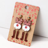 Merry Christmas Resin Reindeer Dangle Earrings for Women Girls