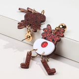 Merry Christmas Resin Reindeer Dangle Earrings for Women Girls