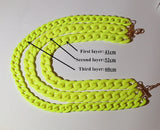 Punk Resin 3 Layer Chain Necklace for Women