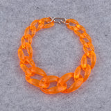 FishSheep Neon Acrylic Chain Choker Necklace Resin Collar Pendant Jewelry
