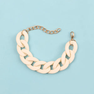 Colorful Acrylic Chain Bracelet for Women Men Resin Cuban Thick