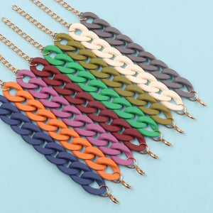 Colorful Acrylic Chain Bracelet for Women Men Resin Cuban Thick