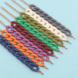 Colorful Acrylic Chain Bracelet for Women Men Resin Cuban Thick