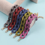 Colorful Acrylic Chain Bracelet for Women Men Resin Cuban Thick