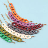 Colorful Acrylic Chain Bracelet for Women Men Resin Cuban Thick
