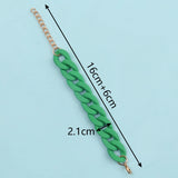 Colorful Acrylic Chain Bracelet for Women Men Resin Cuban Thick