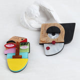 Abstract Face Portrait Acrylic Brooches Big Asymmetric Human Face Brooch