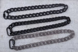 FishSheep Acrylic Chain Lock Pendant Necklace Long Chain Buckle Necklace Jewelry