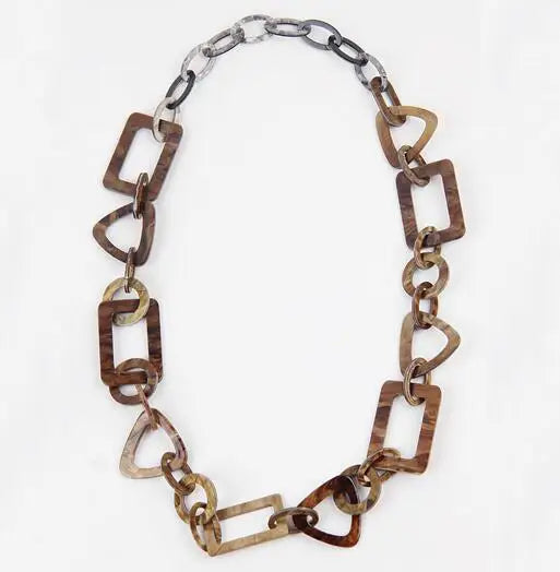 FishSheep Acrylic Long Chain Necklace Plastic Chunky Link Chain Pendant Necklace