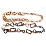 FishSheep Acrylic Long Chain Necklace Plastic Chunky Link Chain Pendant Necklace