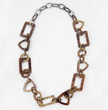 FishSheep Acrylic Long Chain Necklace Plastic Chunky Link Chain Pendant Necklace