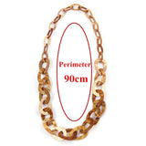 FishSheep Acrylic Long Chain Necklace Plastic Chunky Link Chain Pendant Necklace