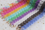FishSheep Acrylic Long Chain Necklace Frosted Resin Chunky Choker Pendant