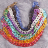 FishSheep Acrylic Long Chain Necklace Frosted Resin Chunky Choker Pendant