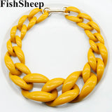 FishSheep Punk Acrylic Chunky Chain Choker Necklace Statement