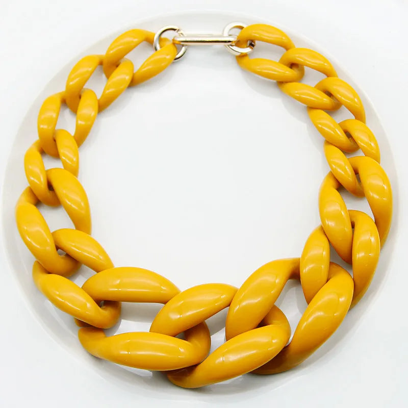 FishSheep Punk Acrylic Chunky Chain Choker Necklace Statement