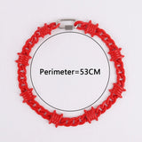 Red Acrylic Brambles Chain Necklace Punk Choker Men's Jewelry