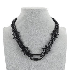 Red Acrylic Brambles Chain Necklace Punk Choker Men's Jewelry