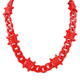 Red Acrylic Brambles Chain Necklace Punk Choker Men's Jewelry