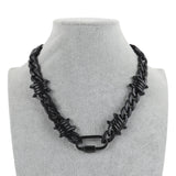 Red Acrylic Brambles Chain Necklace Punk Choker Men's Jewelry