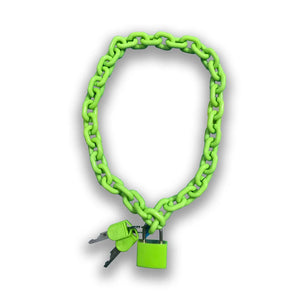 Neon Punk Acrylic Chain Lock Pendant Necklace